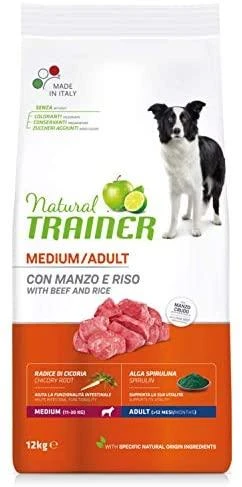 Natural Trainer Adult Medium sausas maistas su jautiena šunims 12kg