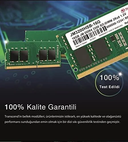 RAM TRANSCEND 16GB JM DDR4 3200MHz SO-DIMM 2Rx8 1Gx8 CL22 1.2V