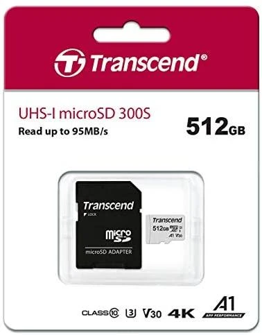Transcend 512GB Micro SD kortelė originalioje pakuotėje