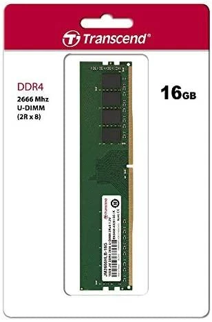 RAM TRANSCEND 16GB JM DDR4 2666Mhz U-DIMM 2Rx8 1Gx8 CL19 1,2V