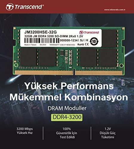 RAM TRANSCEND 32GB JM DDR4 3200Mhz SO-DIMM 2Rx8 2Gx8 CL22 1.2V