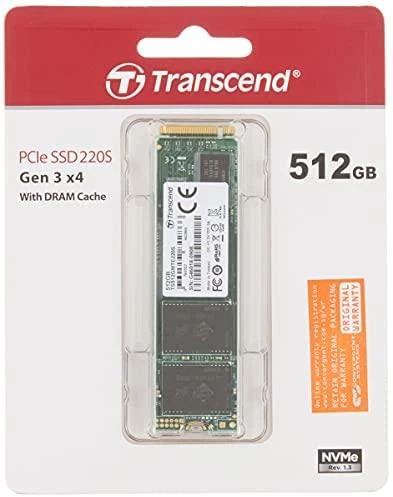 TRANSCEND 512GB M.2 2280 PCIe Gen3x4 M-Key 3D TLC su Dram