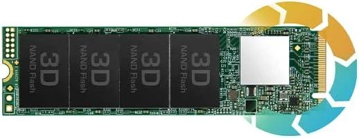 TRANSCEND 1TB SSD vidinis M.2 2280 PCIe Gen3x4 NVMe TLC be DRAM