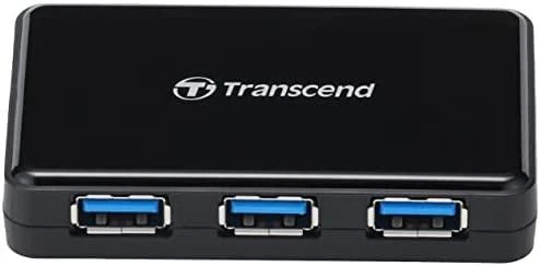 TRANSCEND USB 3.0-Hub su greito įkrovimo lizdu, skirtu oa de iPad Juodas