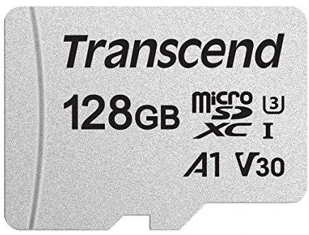 Atminties kortelė su adapteru Transcend microSDXC USD300S 128GB CL10 UHS-I U3 iki 95MB/S