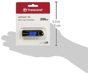 TRANSCEND 256GB USB 3.0 USB atmintinė be dangtelio Juoda