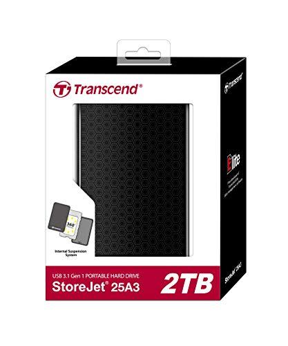 Kietasis diskas TRANSCEND StoreJet 25A3 HDD USB 3.0 2TB išorinis Juodas