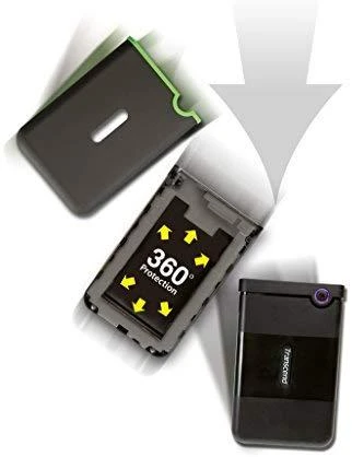 TRANSCEND StoreJet 25M3 2TB išorinis kietasis diskas, atsparus smūgiams