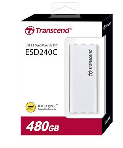 Transcend 480GB, Išorinis kietasis diskas SSD, ESD240C, USB 3.1 Gen 2, Type C, R/W 520/460 MB/s
