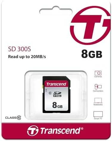 Transcend ‎TS8GSDC300S Atminties kortelė, 8GB, SDHC, C10 / 2D NAND Flash