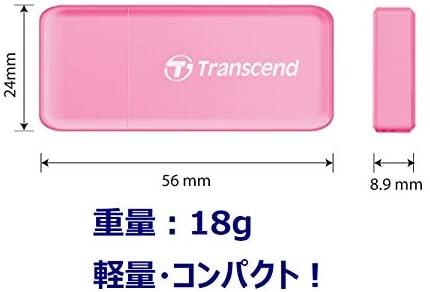 TRANSCEND kortelių skaitytuvas USB 3.1 Gen 1 SD/Micro SD, rožinis