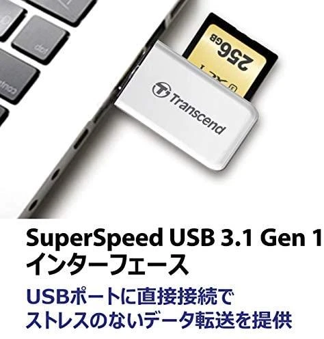 TRANSCEND USB3.0 SD/Micro SD kortelių skaitytuvas baltas