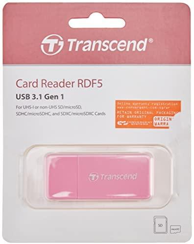 TRANSCEND kortelių skaitytuvas USB 3.1 Gen 1 SD/Micro SD, rožinis