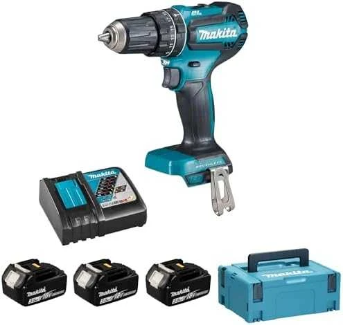 Makita DHP485RF3J gręžtuvas su priedų komplektu