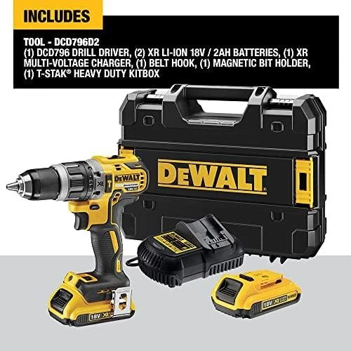Smūginis suktuvas - gręžtuvas DeWalt DCD796D2-QW, 18V, 70Nm, 2x2.0Ah