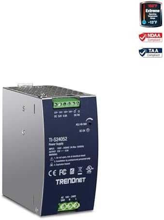 TRENDnet DIN-Rail Power Supply 240W, 52V DC, 4.61A, AC to DC