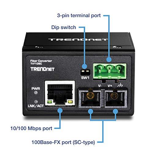 TRENDnet 100Base-FX MM šviesolaidinis keitiklis. SC, 2 km, IP 30 (TI-F10SC)