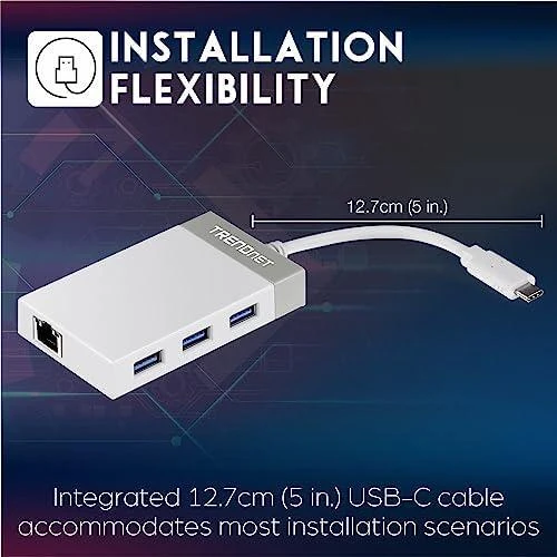 HUB USB TRENDnet 1x RJ-45 + 3x USB-A 3.0 (TUC-ETGH3)