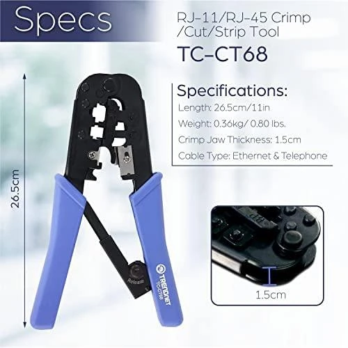 TRENDNET RJ-11/RJ-45 CRIMP/CUT/STRIP TAIP PAT