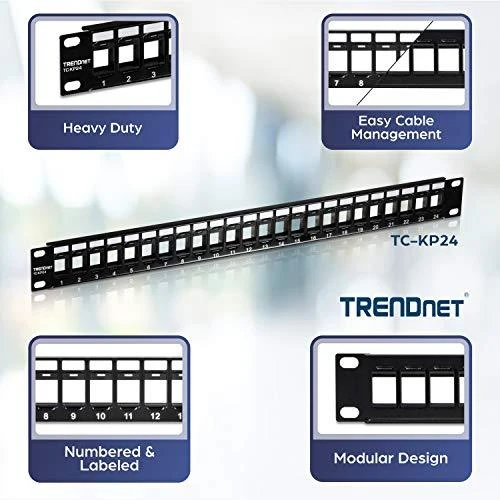 TRENDnet patchpanel 24 prievadų UTP 5e kategorija TC-KP24