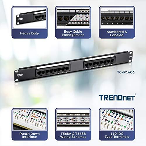TRENDnet 16-portowy nieekranowany panel krosowy Cat6