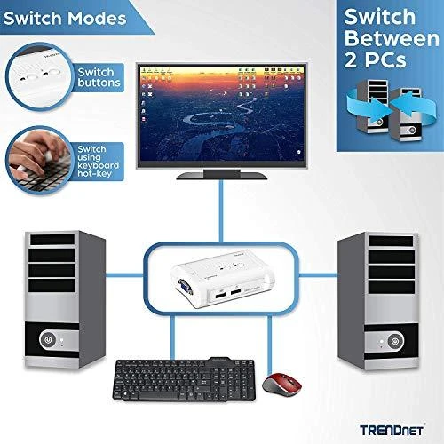 TRENDNET 2 prievadų USB KVM jungiklio rinkinys