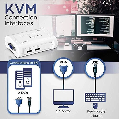 TRENDNET 2 prievadų USB KVM jungiklio rinkinys
