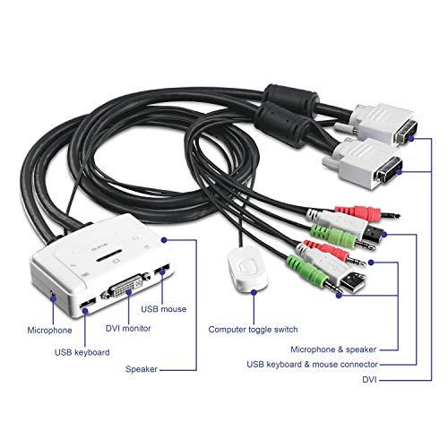 TRENDnet 2 PORT DVI GARSO KVM JUNGIKLIS (TK-214I) – Z010333