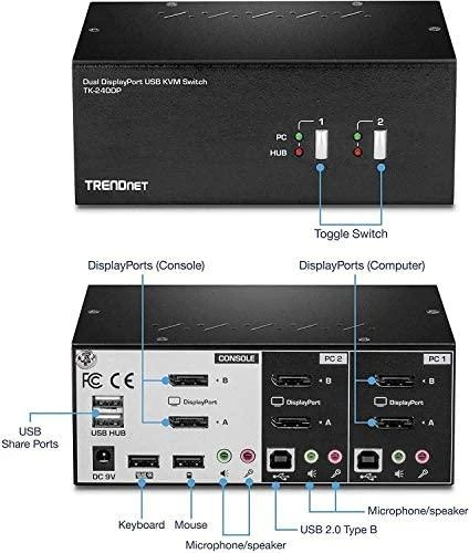 Carruzzo Trendnet TK-240DP KVM jungiklis Juoda