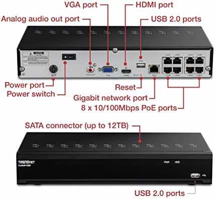 TRENDnet Trendnet TV-NVR1508 tinklo vaizdo įrašymo įrenginys (NVR) juodas