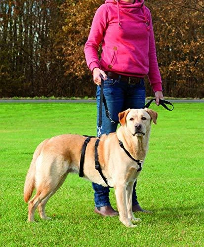 TRIXIE Panic petnešos su apsauga nuo nuo pabėgimo, S-M 40-65 cm-15 mm, juodos