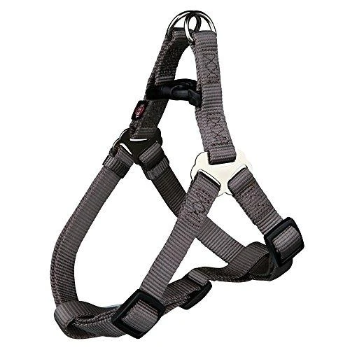TRIXIE Premium One Touch petnešos, L 65-80cm/25mm, juodos