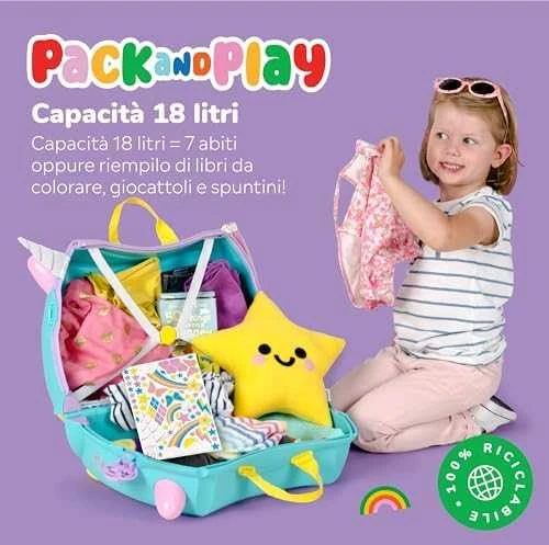 Trunki kelioninis lagaminas su ratukais vaikams | Vienaragis Una