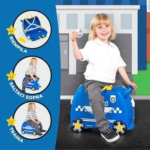 Vaikiškas lagaminas Trunki Percy Police Car, 18 l / 21x46x31 cm