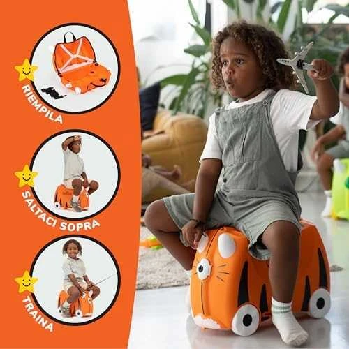 Trunki kelioninis lagaminas su ratukais vaikams | Tigriukas Tipu