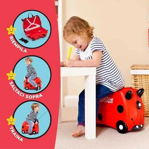 Trunki kelioninis lagaminas su ratukais vaikams | Boružėlė Harley
