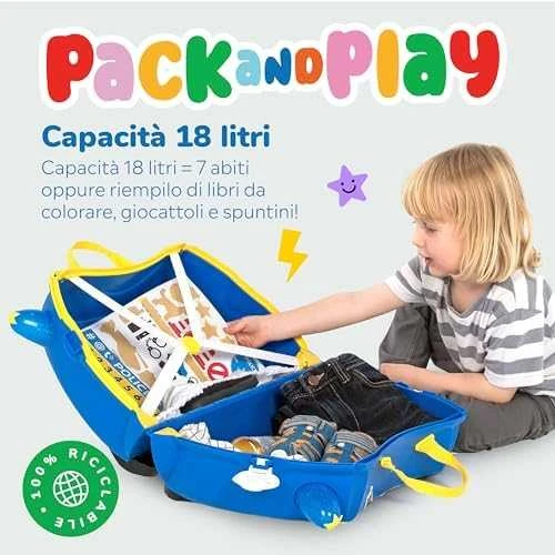 Vaikiškas lagaminas Trunki Percy Police Car, 18 l / 21x46x31 cm