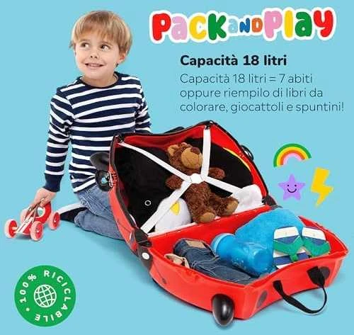 Trunki kelioninis lagaminas su ratukais vaikams | Boružėlė Harley