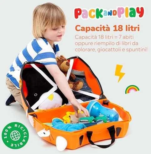 Trunki kelioninis lagaminas su ratukais vaikams | Tigriukas Tipu