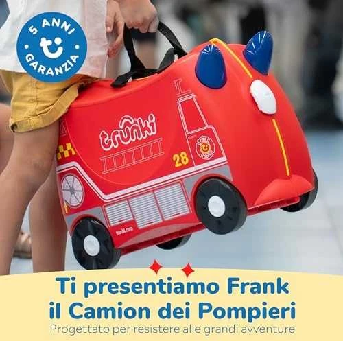 Trunki kelioninis lagaminas su ratukais vaikams | Gaisrinis automobilis Frank