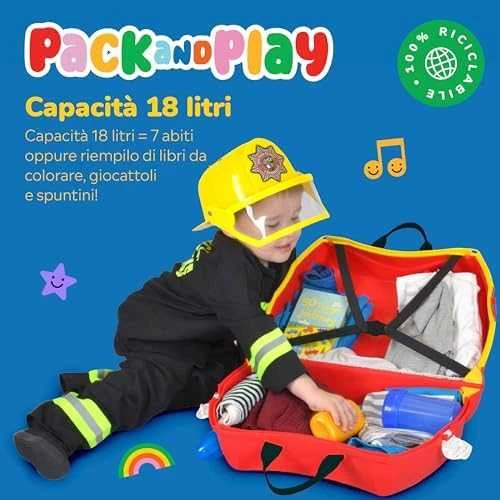 Trunki kelioninis lagaminas su ratukais vaikams | Gaisrinis automobilis Frank
