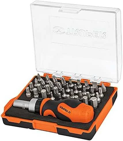 Antgalių rinkinys su mini terkšline rankena 36 vnt Truper®