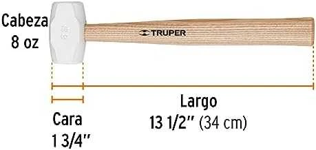 Guminis plaktukas su medine rankena. Galva 230g, 44mm smogiamoji plokštuma Truper®