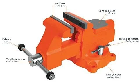 Šaltkalvio spaustuvai, HEAVY DUTY 125mm 17kg. 360° pasukamas. Truper®