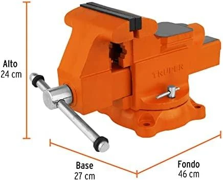 Šaltkalvio spaustuvai, HEAVY DUTY 150mm 24,2kg. 360° pasukamas. Keičiamos lūpos Truper®
