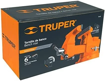 Šaltkalvio spaustuvai, HEAVY DUTY 150mm 24,2kg. 360° pasukamas. Keičiamos lūpos Truper®