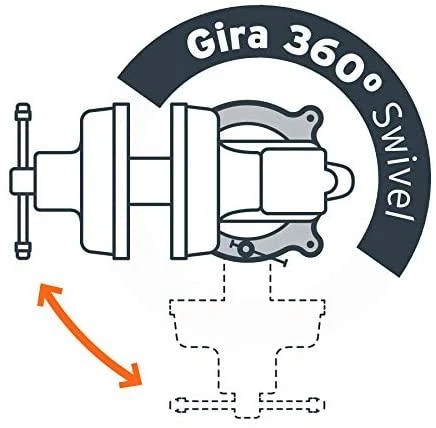 Šaltkalvio spaustuvai, HEAVY DUTY 200mm 30kg. 360° pasukamas. Truper®
