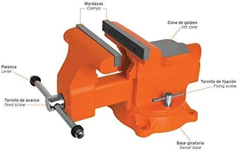 Šaltkalvio spaustuvai, HEAVY DUTY 200mm 30kg. 360° pasukamas. Truper®
