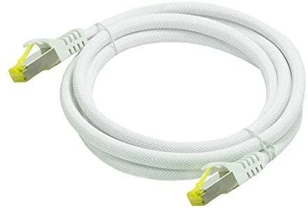 Python patch kabelis su Cat.7 neapdorotu kabeliu S/FTP PiMF be halogenų 0,5 m balta