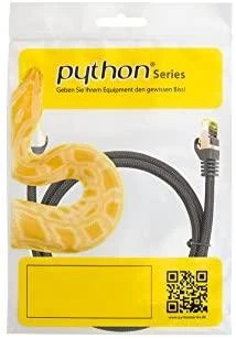 Python Patchkabel mit Cat.7 Rohkabel S/FTP PiMF halogenfrei 0,5m juodas